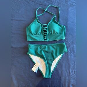 Cupshe Greenish-Blue Bikini Set